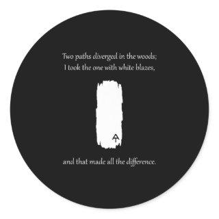 Appalachian Trail White Blaze Paths Diverged Classic Round Sticker