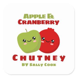 Apple & cranberry chutney square sticker