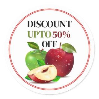 Apple Fruit Editable Custom Discount Sticker