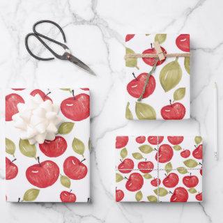 Apple Pattern Watercolor Hand-painted  Sheets