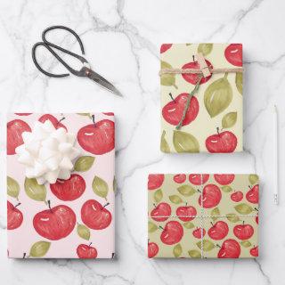 Apple Pattern Watercolor Hand-painted Wrapping  Sheets