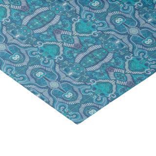 Apple Stripe Bohemian Arabesque Pattern Blue Teal Tissue Paper