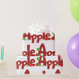 Apple Word Art with Red & Green Apples