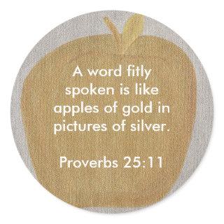 Apples of gold in pictures of silver, stickers