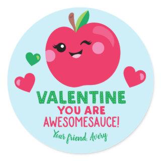 Applesauce Valentine's Day Stickers for Kids