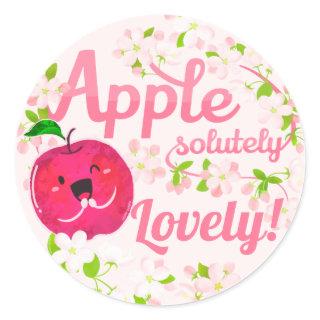 Applesolutely Lovely - Apple Pun Classic Round Sticker