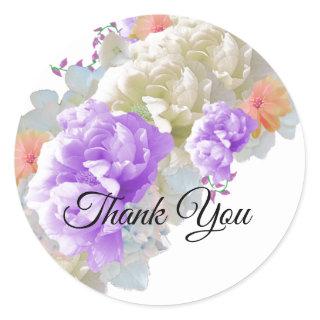 Apricot and Plum Floral Bouquet Thank You Sticker