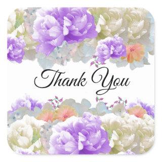 Apricot and Plum Flower Thank You Sticker