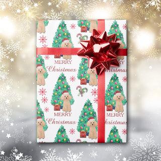Apricot Poodle Dog Christmas Pattern