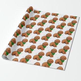 Apricot Poodle in a Christmas Bow