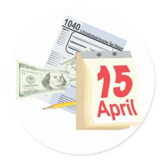 April 15 - classic round sticker