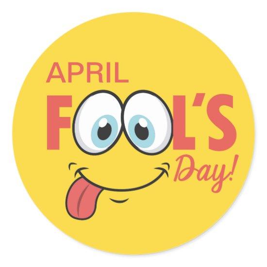 April Fool's Day Happy Funny Face | Holidays Classic Round Sticker