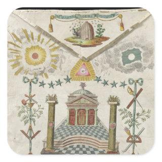 Apron of a Master of Saint-Julien Lodge in Square Sticker