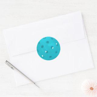 Aqua Blue Pickleball Classic Round Sticker