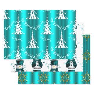 Aqua Christmas  Sheets
