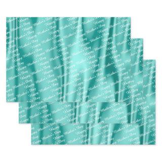 Aqua Satin - Happy Mother's Day - Text Pattern  Sheets