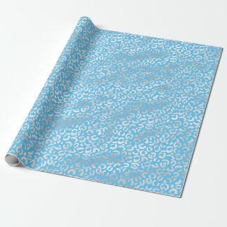 Aqua Silver Leopard Print