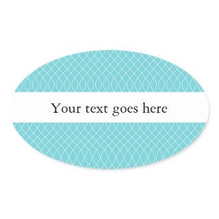 Aqua Spiral Oval Sticker