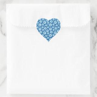 Aqua-teal blue sand dollar watercolor  heart sticker
