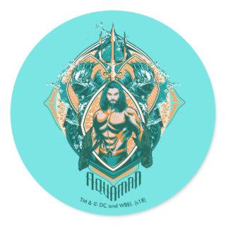 Aquaman | Aquaman & Trenchers Graphic Classic Round Sticker