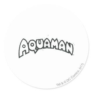 Aquaman Grunge Black Logo 2 Classic Round Sticker