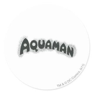 Aquaman Grunge Black Logo Classic Round Sticker