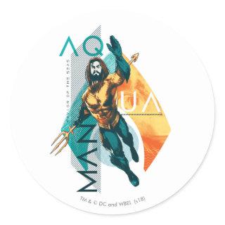 Aquaman | Modernist Aquaman Collage Classic Round Sticker