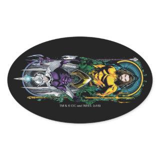 Aquaman | Orin & Orm Reversible Art Nouveau Panel Oval Sticker