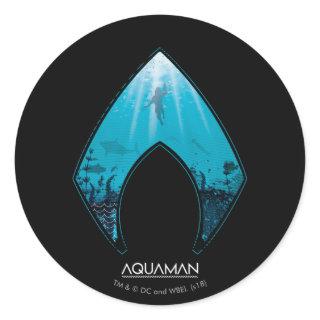 Aquaman | See Through Aquaman Logo Ocean Graphic Classic Round Sticker