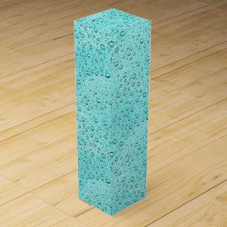 Aquamarine water droplets wine box
