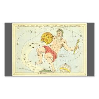 Aquarius, Vintage Constellation, Urania's Mirror Rectangular Sticker