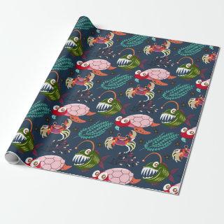 Aquatic animals pattern | ocean underwater life 34