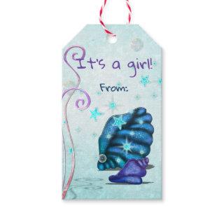 Aquatica 3D Whimsey ITS A GIRL Baby Shower Gift Tags