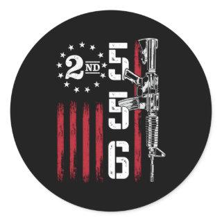 Ar15 Rifle 2Nd Adt 556 Ar-15 Back Classic Round Sticker