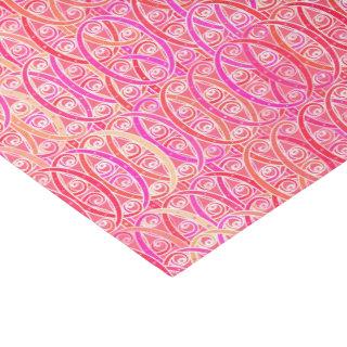 Arabesque damask - shades of coral pink tissue paper