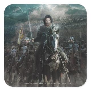 Aragorn Leading on Horse Square Sticker