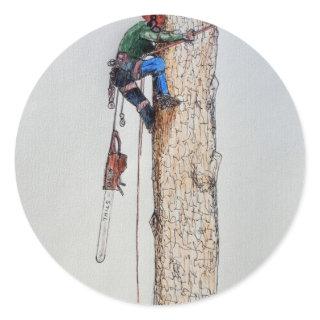 Arborist Tree Surgeon Classic Round Sticker