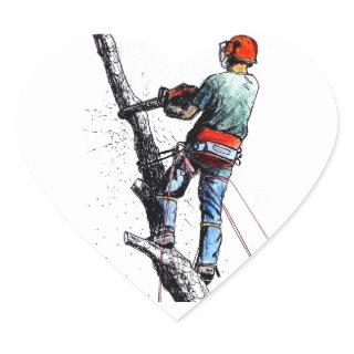 Arborist Tree Surgeon Heart Sticker