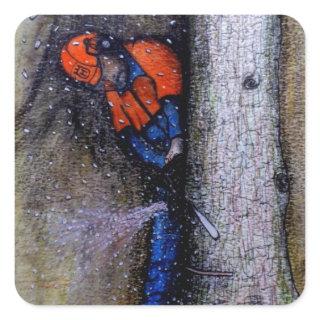 Arborist tree surgeon husqvarna square sticker