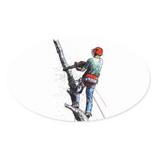 Arborist Tree Surgeon Oval Sticker