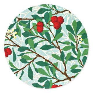 Arbutus, famous pattern by William Morris Classic Round Sticker