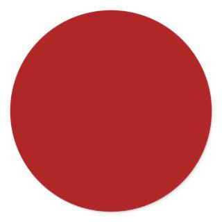 Arcadia red solid color classic round sticker