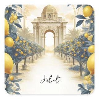 Arch Food Fun Fruit Lime Lemon Bridal Shower Square Sticker