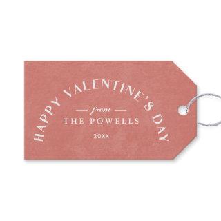 Arch Heart Valentine's Day Photo Gift Tag - Salmon