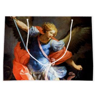 Archangel Michael tramples Satan, Guido Reni Large Gift Bag