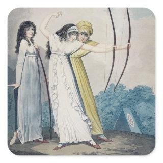 Archers, engraved by J.H. Wright (fl.1795-1838) an Square Sticker