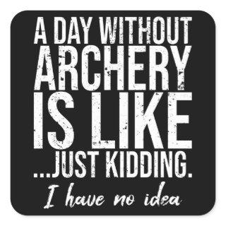 Archery funny sports gift idea square sticker