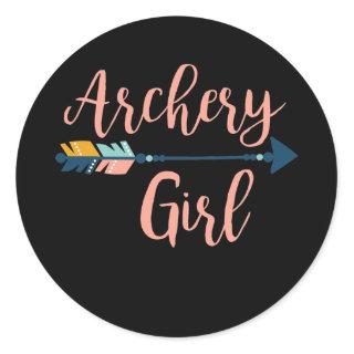 Archery Girl  Classic Round Sticker