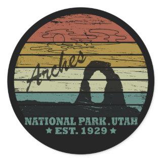 Arches national park Moab Utah Classic Round Sticker