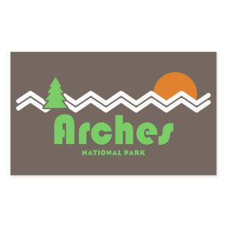 Arches National Park Retro Rectangular Sticker
